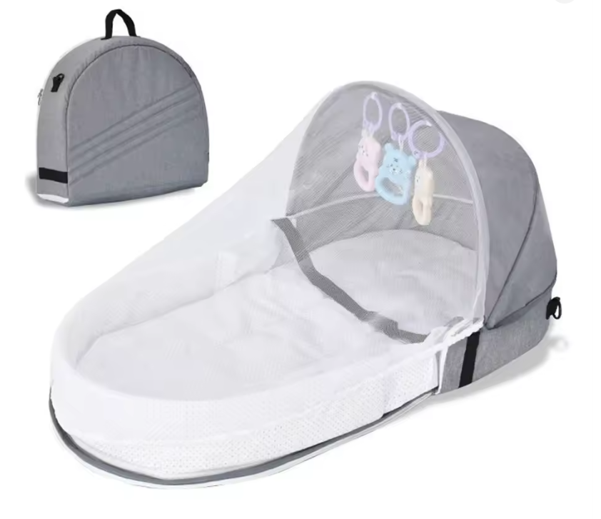 Portable Baby Bed Bag – Safe, Comfy & Easy to Carry Anywhere! + Free disposable diaper dispensernse