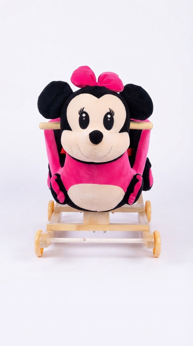 Pink & Black Plush Rocking Mouse Toy