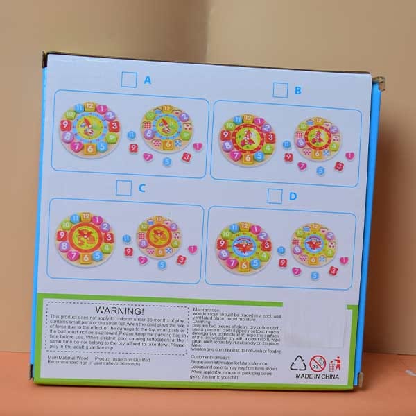 Shape Pair Learning Clock for Kids (3+)