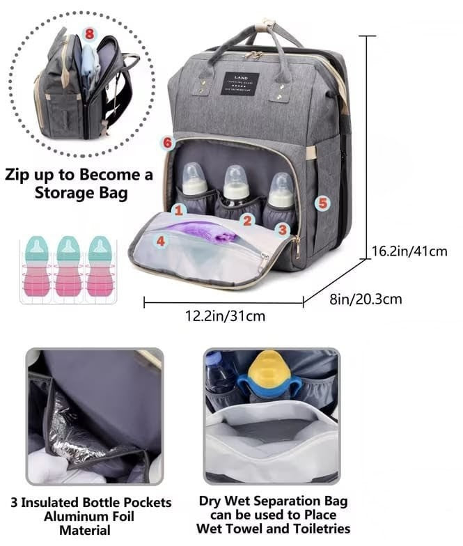 Smart Multi-Functional Baby Bed Bag with Changing Station