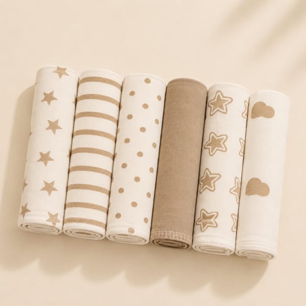 6-Piece Baby Muslin Cotton Washcloth Set