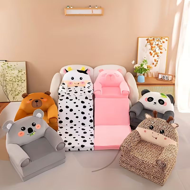 Foldable Kids Sofa Chair โ Soft, Cozy & Space Saving