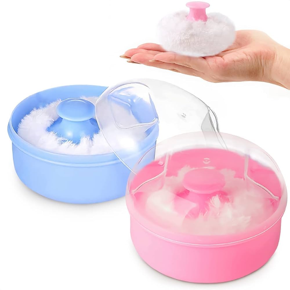 Baby Powder Puff with Container Case