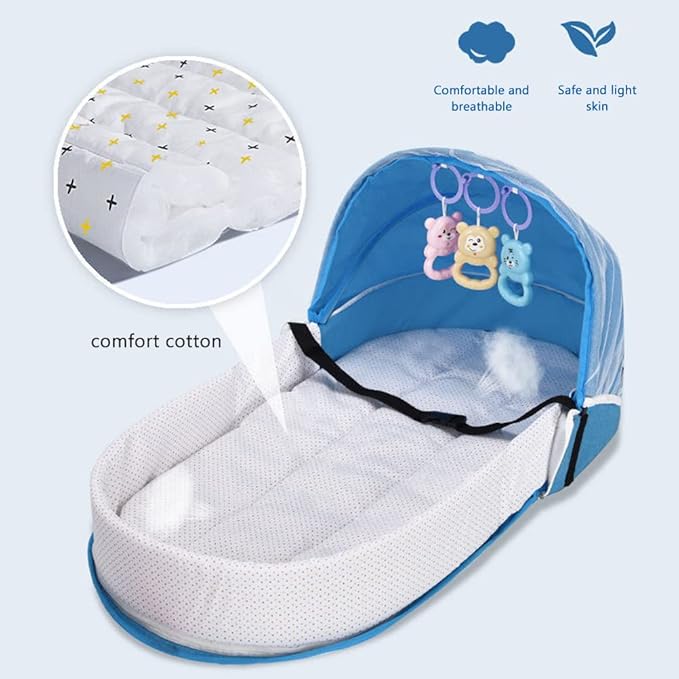 Portable Baby Bed Bag – Safe, Comfy & Easy to Carry Anywhere! + Free disposable diaper dispensernse
