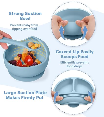 Silicone Suction Power Baby Feeding Set