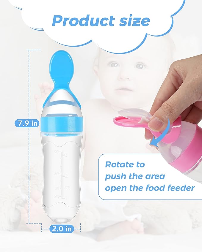 Baby Silicon Spoon  Squeeze Feeder