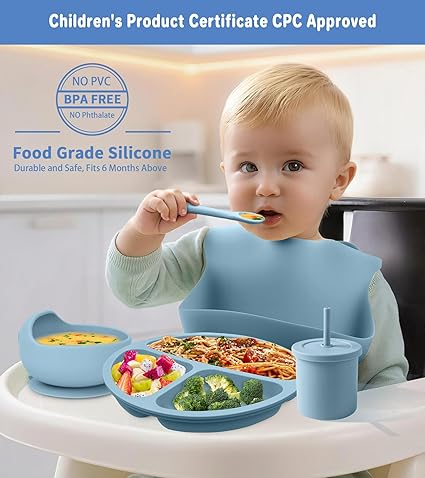 Silicone Suction Power Baby Feeding Set