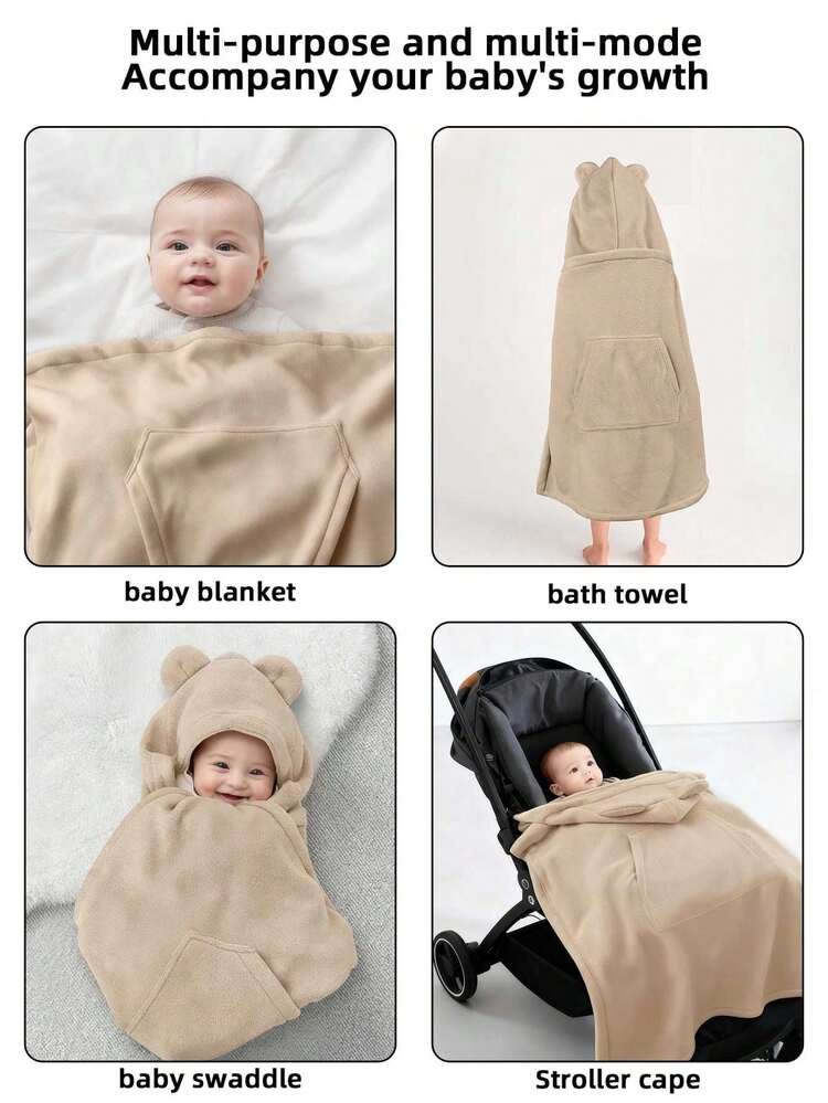 4-in-1 Baby Winter Blanket & Hooded Swaddle