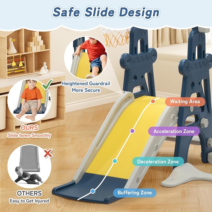 4-in-1 Kids Slide & Swing Playset
