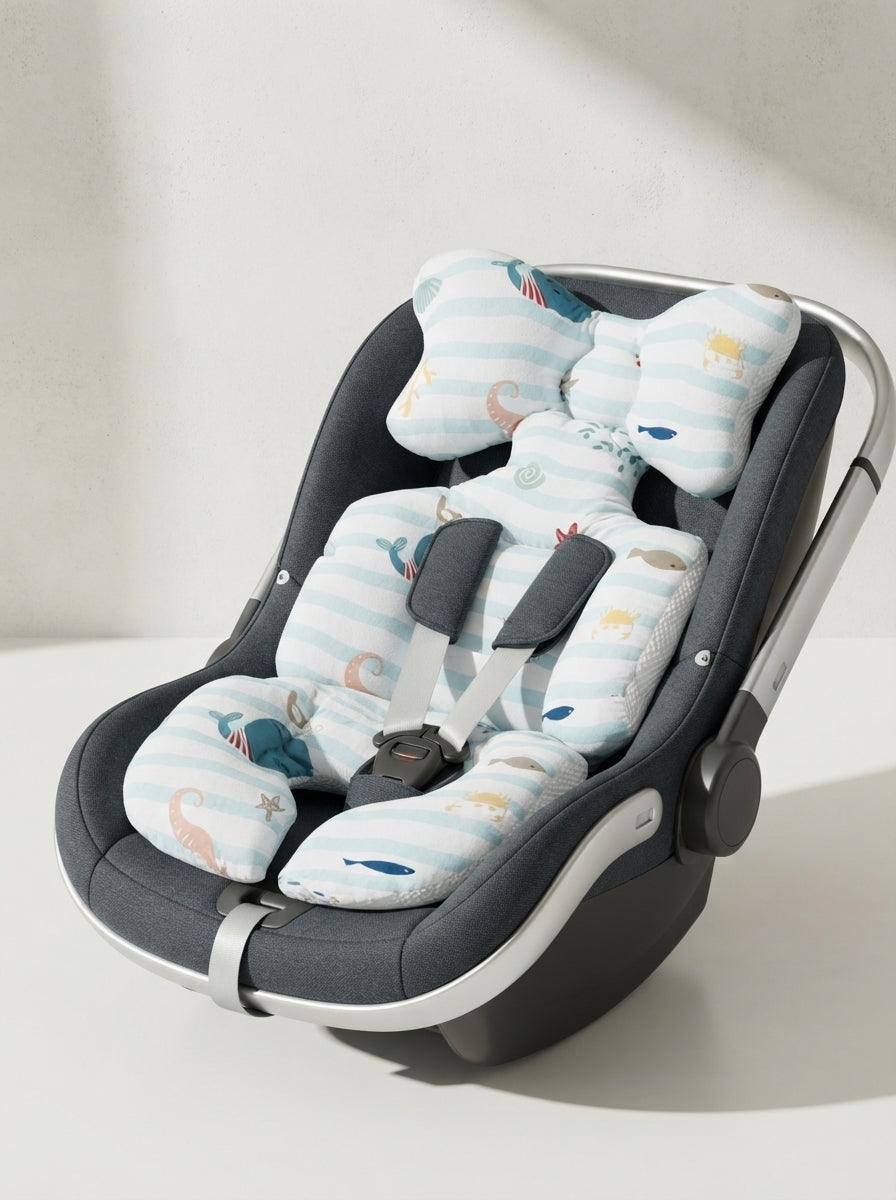 Multipurpose Baby Stroller, Car Seat, Carrier & Travel Comfort Cushion