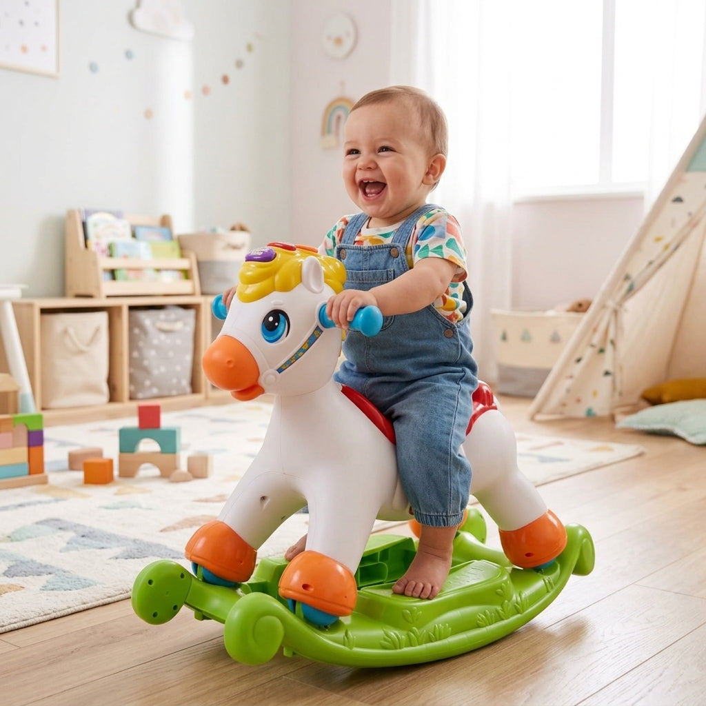 2-in-1 Rocking Horse & Ride-On Toy
