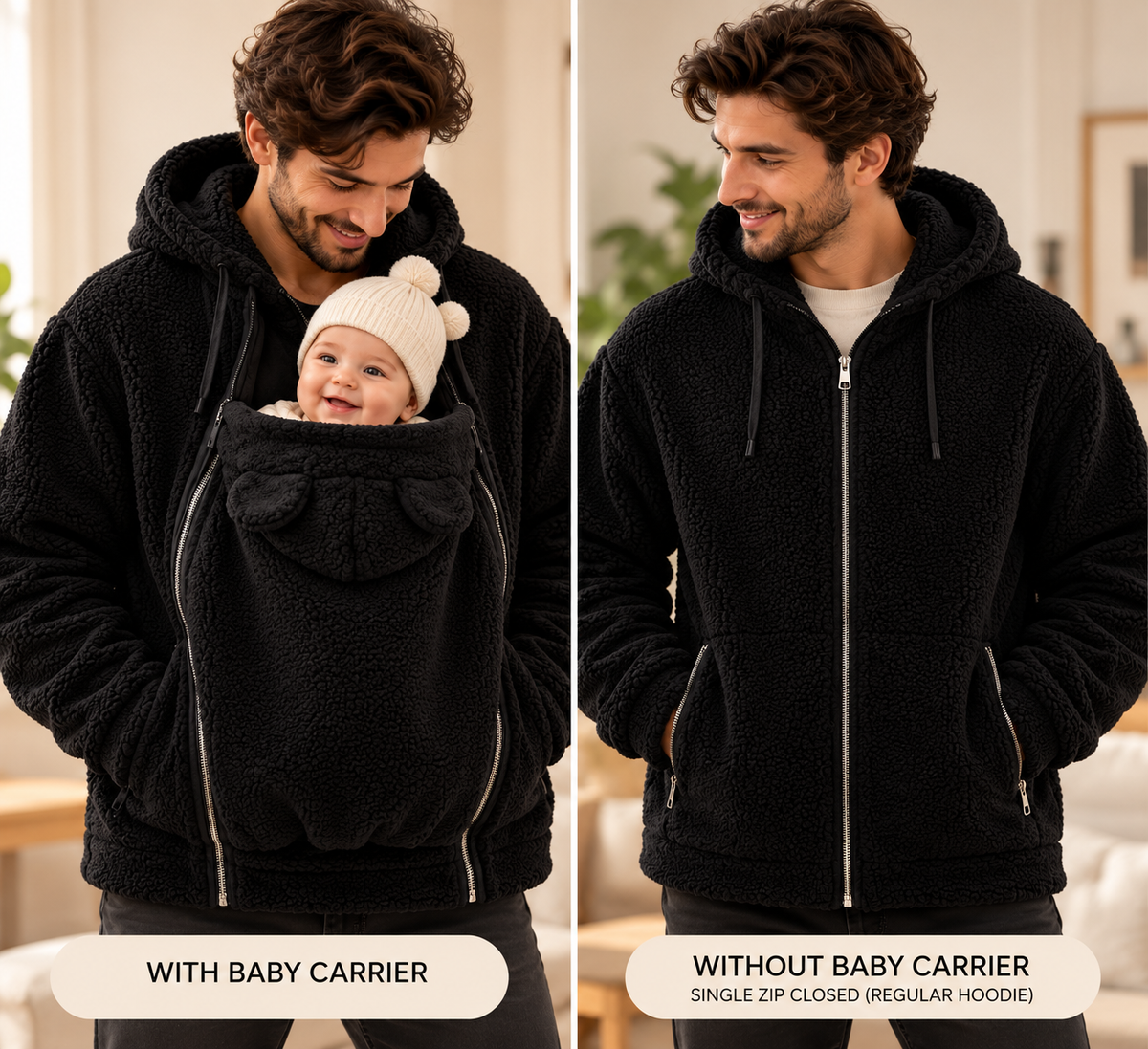 2-in-1 Cozy Nest Winter Baby Carrier Hoodie