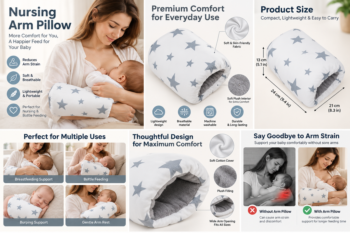 Nursing Arm Pillow – Breastfeeding & Bottle Feeding Cushion