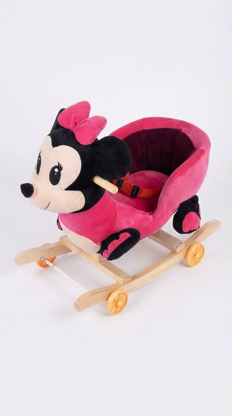 Pink & Black Plush Rocking Mouse Toy