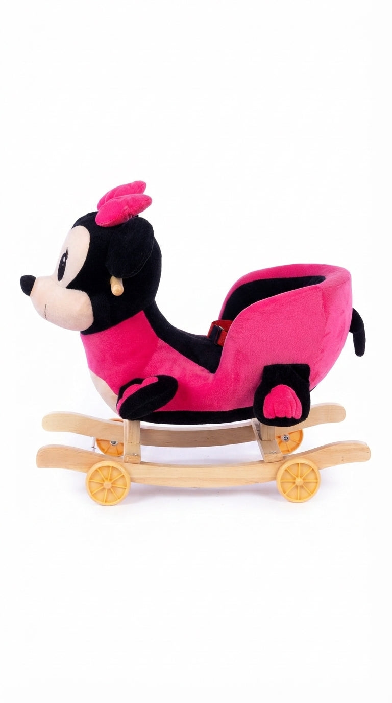 Pink & Black Plush Rocking Mouse Toy