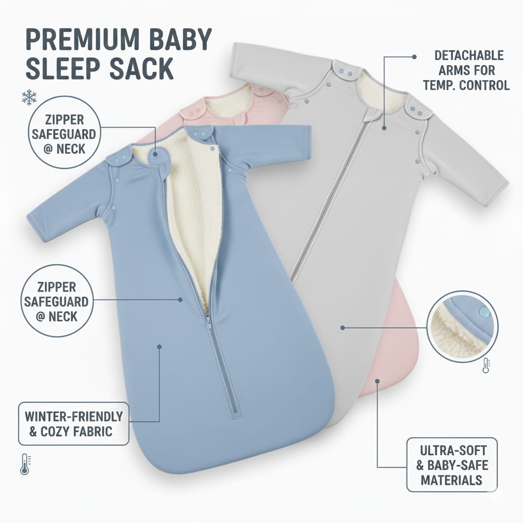 Winter Baby Sleeping Sack with Detachable Sleeves