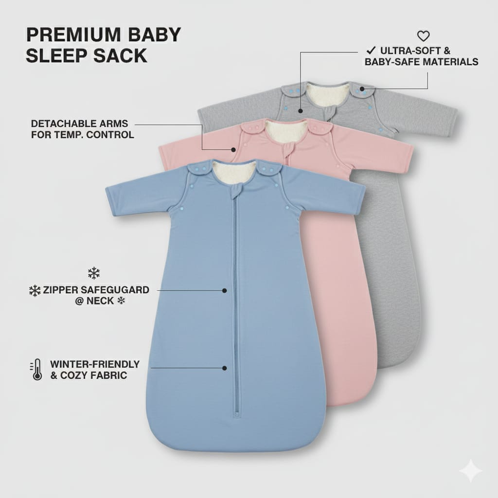 Winter Baby Sleeping Sack with Detachable Sleeves