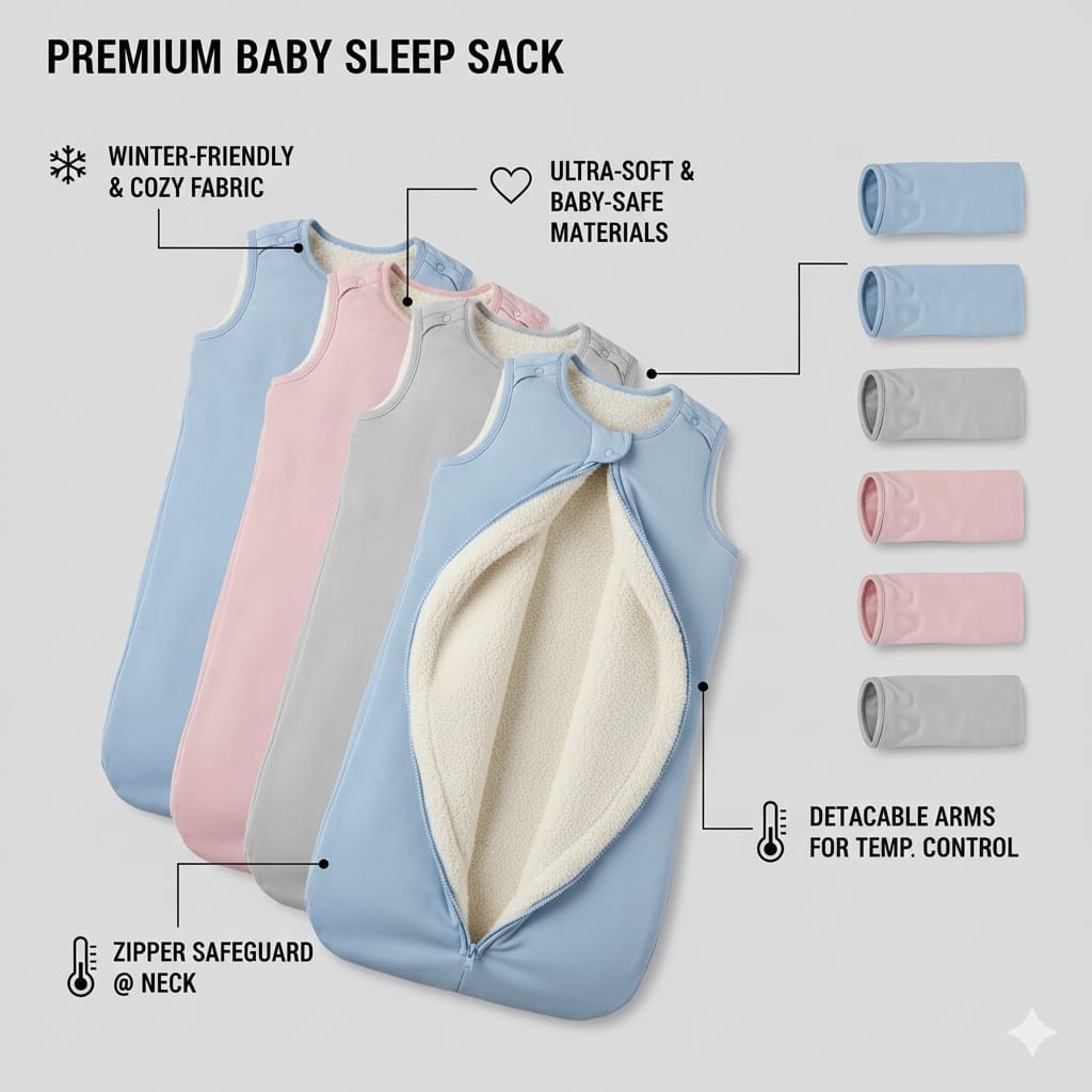 Winter Baby Sleeping Sack with Detachable Sleeves
