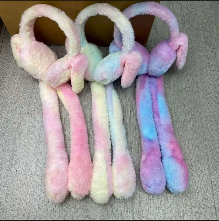 Interactive Moving Bunny Ear Plush Earmuffs