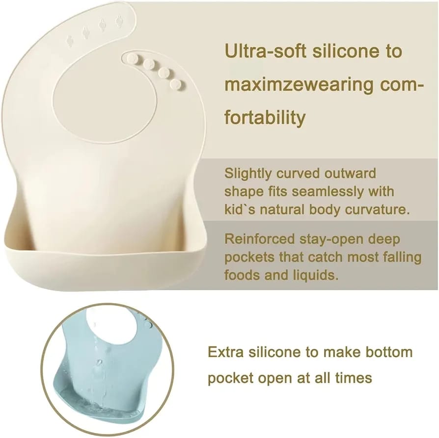 Silicone Baby Feeding Bib with Food Catcher