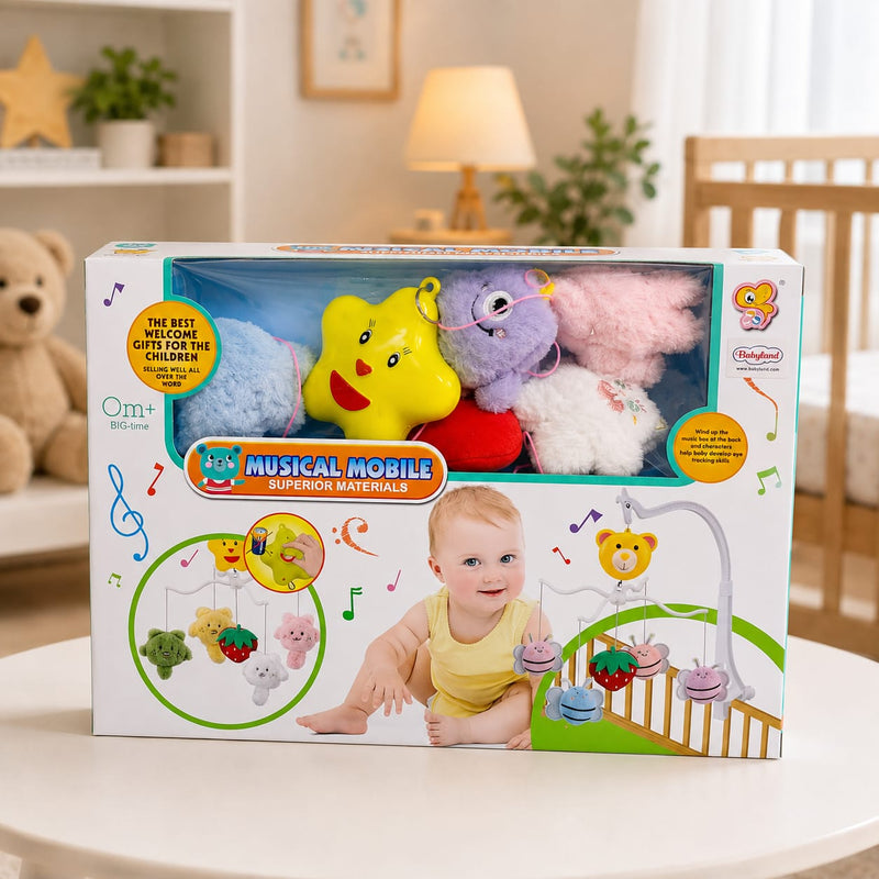 Musical Baby Bed Mobile & Sensory Play