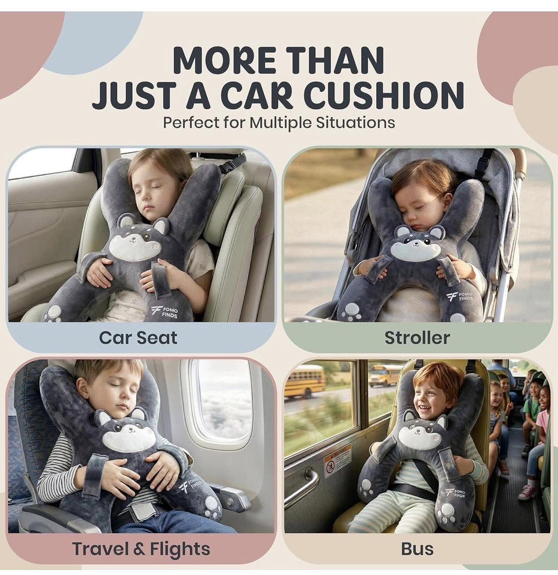 Kids Car & Travel Support Cushion