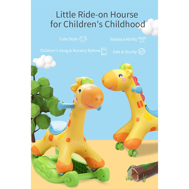 Rockin’ Tunes Giraffe 3-in-1 Ride-On Toy