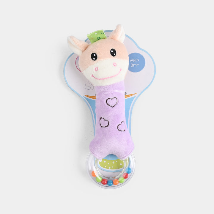 Cute Animal Plush Ring Rattle