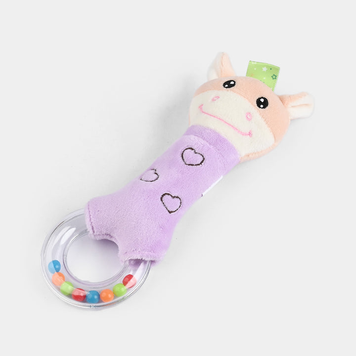 Cute Animal Plush Ring Rattle