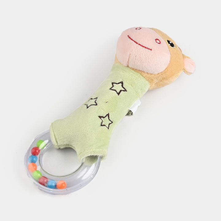 Cute Animal Plush Ring Rattle