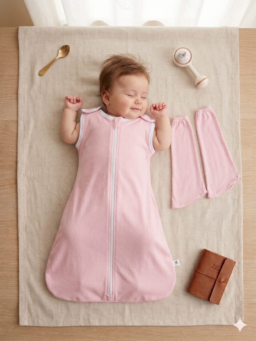 Light Cotton Ease Summer Baby Sleep Sack with Detachable Sleeves
