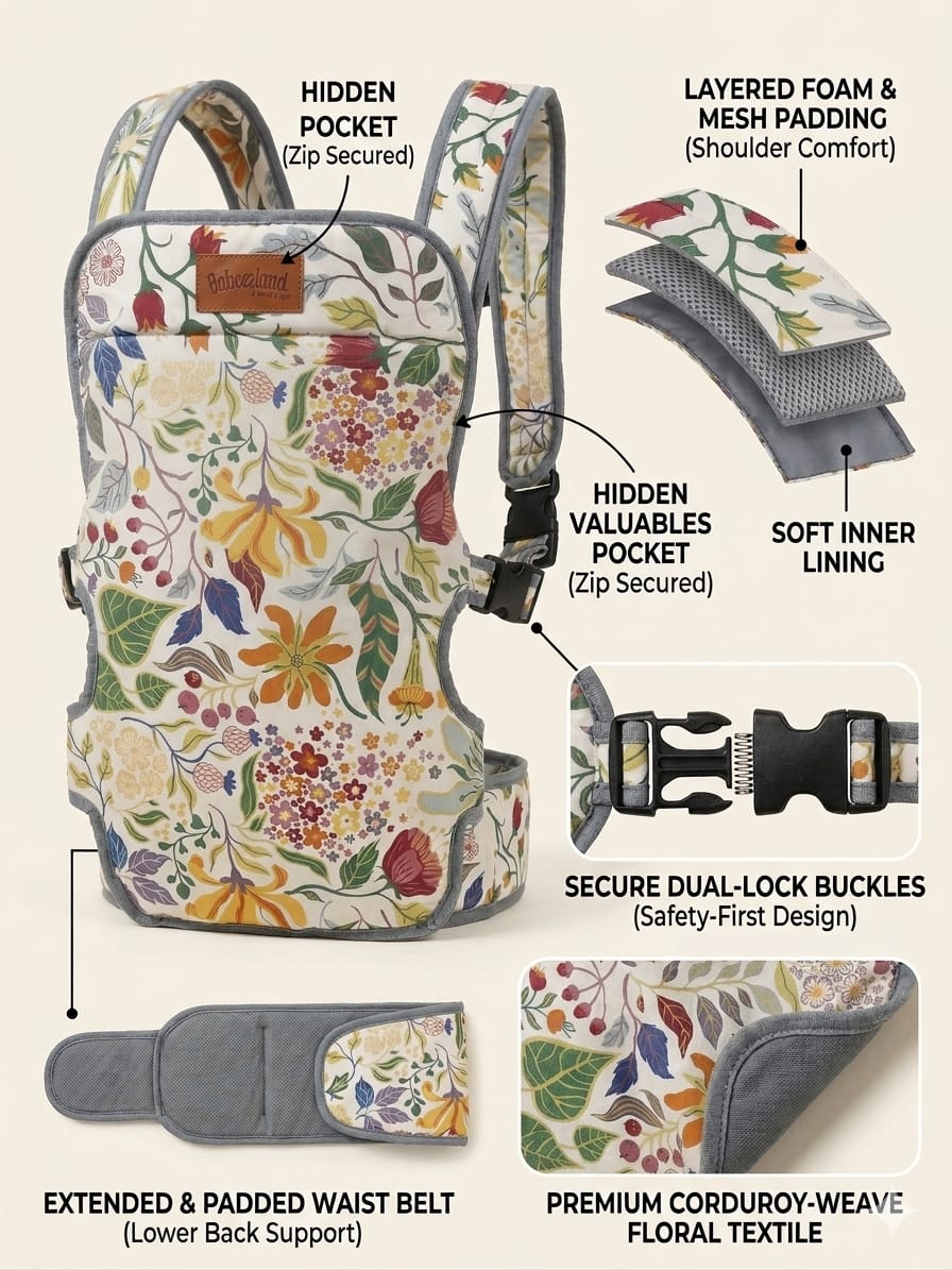 4-in-1 Ergonomic Baby Carrier  With Baby Neck Support