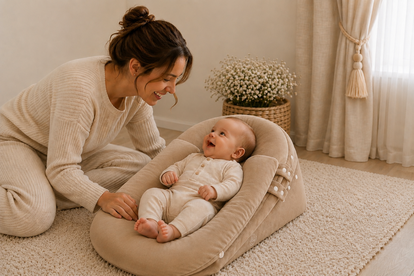 Anti-Milk Spit Up & Comfort Sleep  Baby Nursing Pillow +Tummy Time Nest