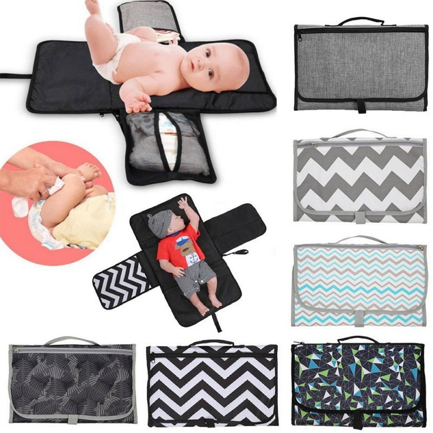 Portable Paded Waterproof Baby Diaper & Clothes Changing Pad