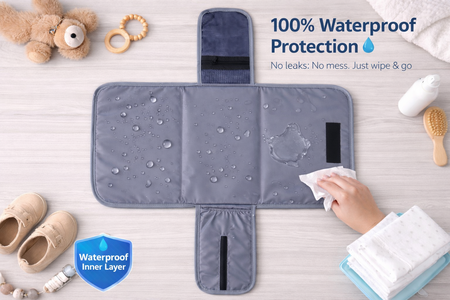 Portable Foam Paded Waterproof Baby Diaper & Clothes Changing bag