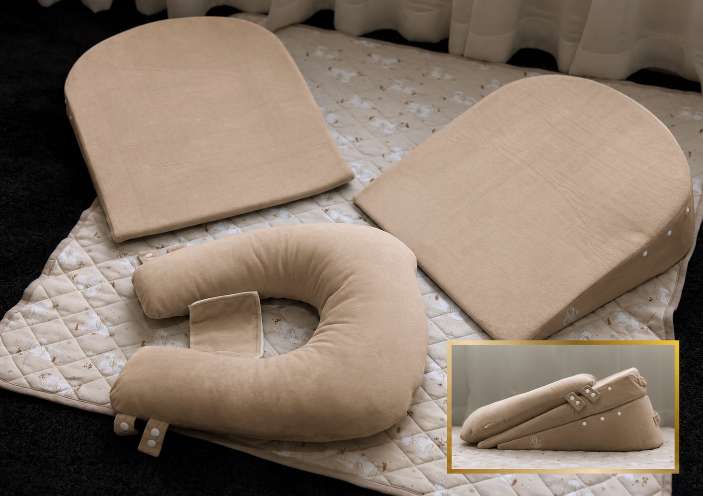 Anti-Milk Spit Up & Comfort Sleep  Baby Nursing Pillow +Tummy Time Nest
