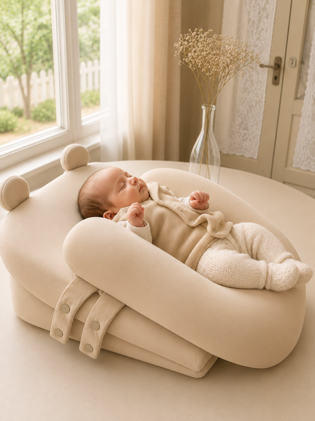 Anti-Milk Spit Up & Comfort Sleep  Baby Nursing Pillow +Tummy Time Nest